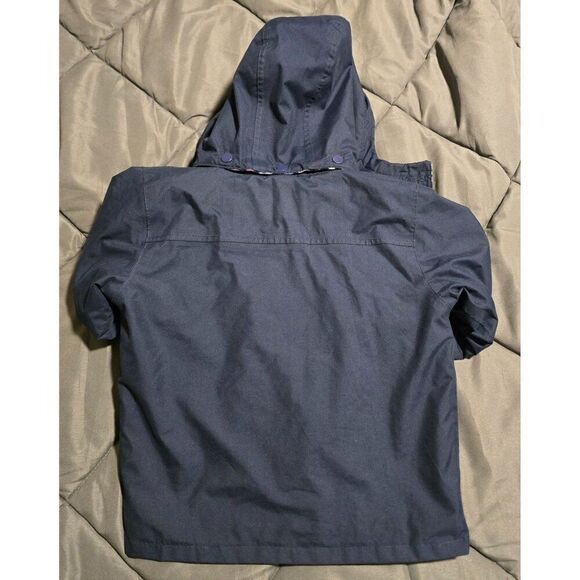 JoJo Maman Bébé Splash Splash Girls Waterproof Jacket Size 2T Navy & Floral - Picture 5 of 6